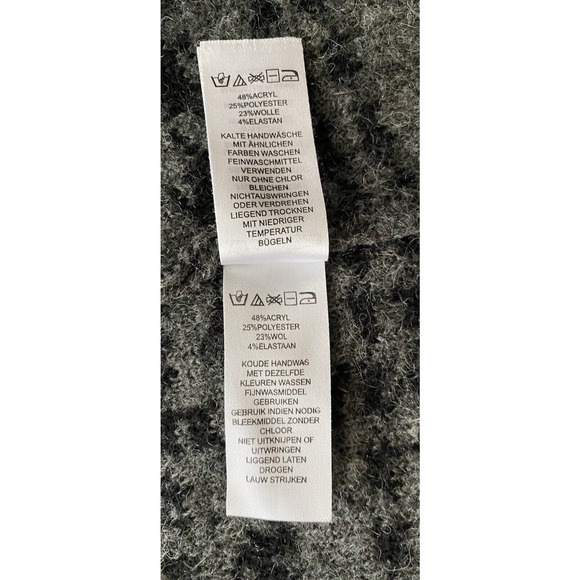 Cynthia Rowley Jacket Womens Large Wool Blend Plaid Wrap Sweater Hipster Coat - Picture 11 of 16